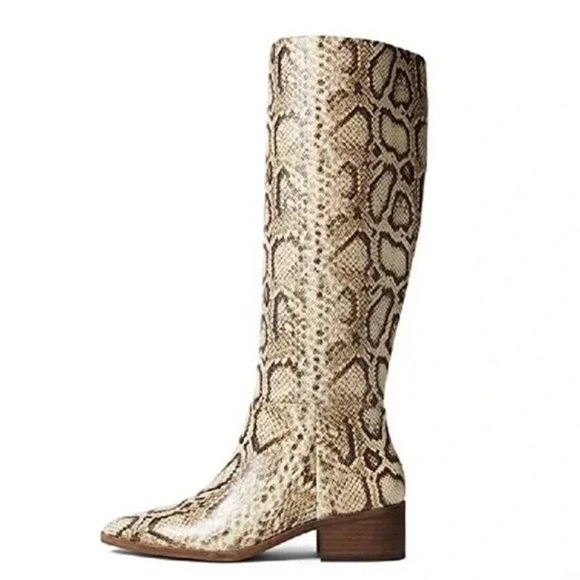 Snakeskin Print Knee-High Boots main image 0